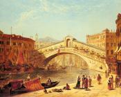 詹姆斯 霍兰德 : A View Of The Rialto Bridge Venice